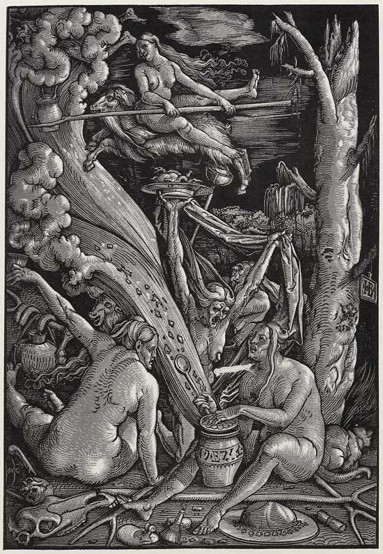 מי שנרתם לאייר את הספר היה הנס בלדונג גרין Hans Baldung Grien . בשנת 1510 פרסם את יצירתו Hexensabbat ובה תיאור לבילויי חמש מכשפות ביום שבת.