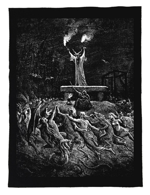 ריקוד שבת La Danse Du Sabbat”- - גוסטב דורה 1800. השטן ניצב על במה מנצח על החגיגה. המכשפות רוקדות עם שורה של מפלצות גיהינום.